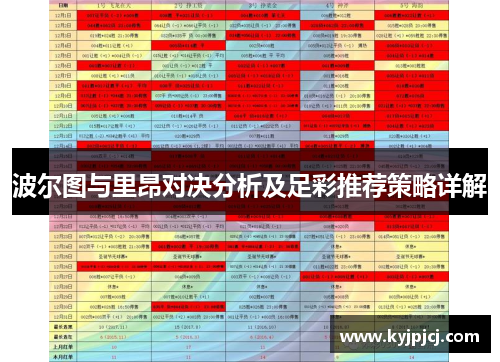 波尔图与里昂对决分析及足彩推荐策略详解